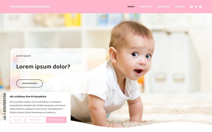 Screenshot of babyschlafcoachhing-siegen.de