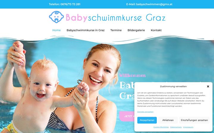 Captura de pantalla de babyschwimmkurse-graz.at