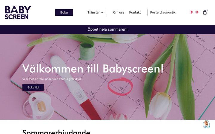 Ekrano kopija babyscreen.se