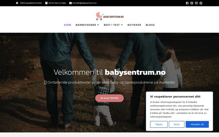 Screenshot of babysentrum.no