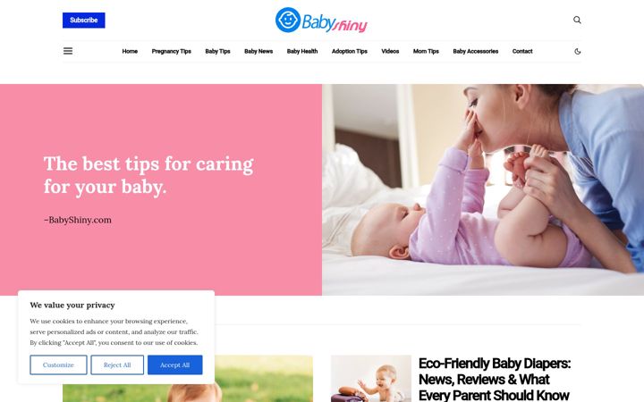 Screenshot of babyshiny.com