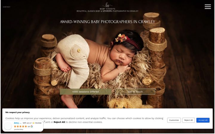 Screenshot of babyshoots.com