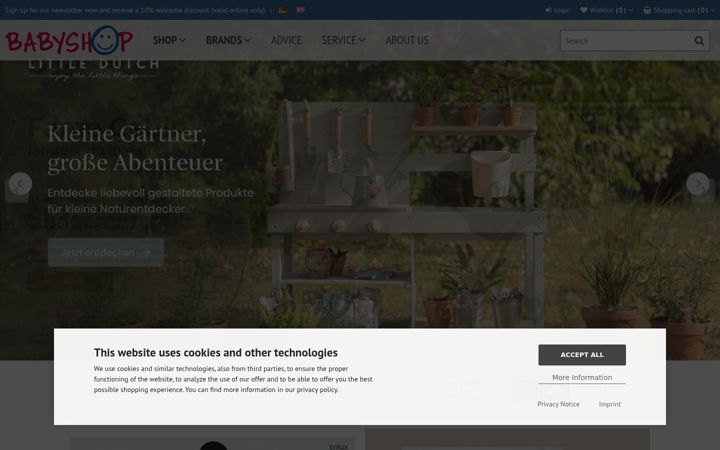 Screenshot of babyshop.de