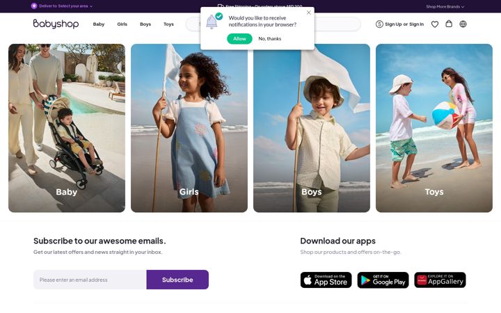 Screenshot of babyshopstores.com