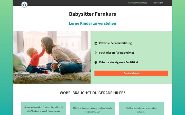 Screenshot stránky babysitter-kurs.at
