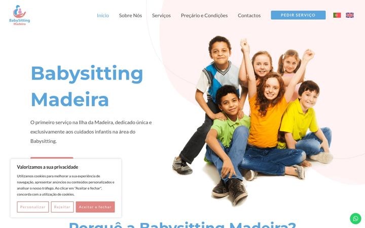 Screenshot of babysittingmadeira.com