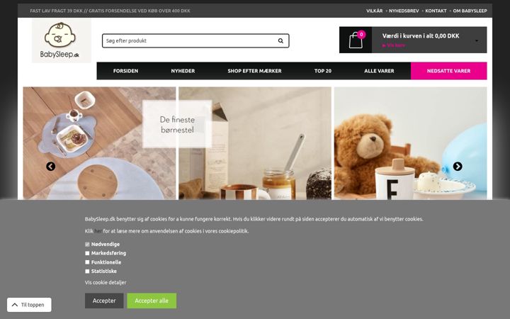 Screenshot of babysleep.dk