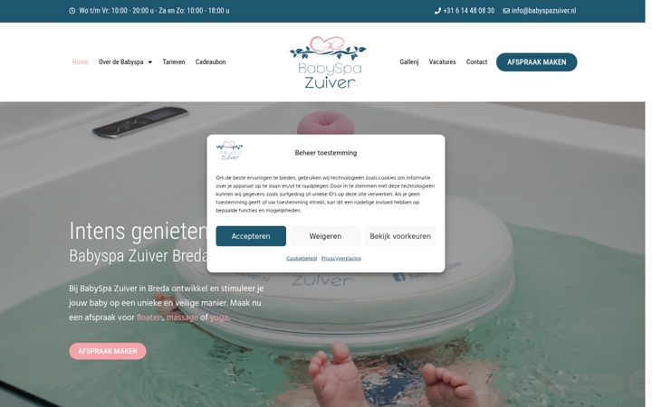 Snimka zaslona za babyspazuiver.nl