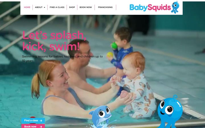 Screenshot ta' babysquids.co.uk