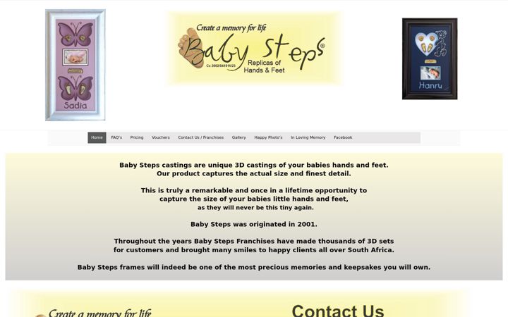 Screenshot of babystep.co.za