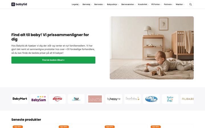 Screenshot of babytid.dk