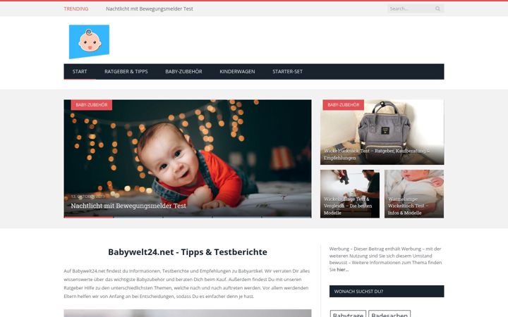 Screenshot of babywelt24.net