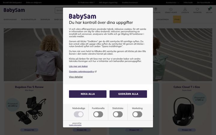 Screenshot of babyworld.se