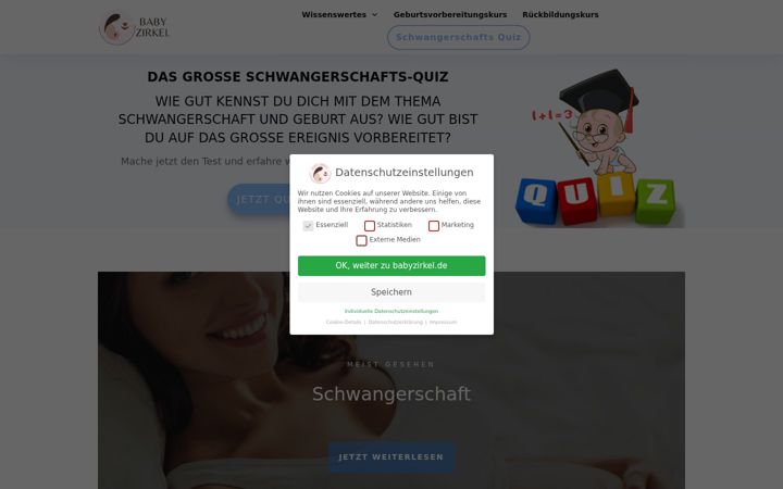 Screenshot of babyzirkel.de