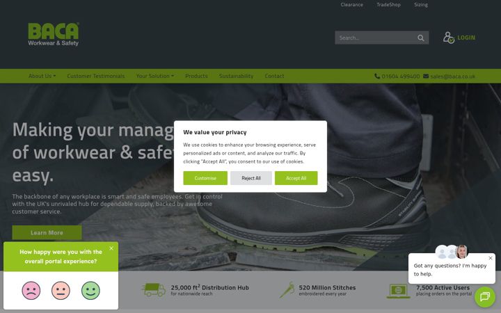 Screenshot ta' baca.co.uk