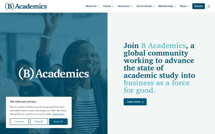 Ekrano kopija bacademics.org