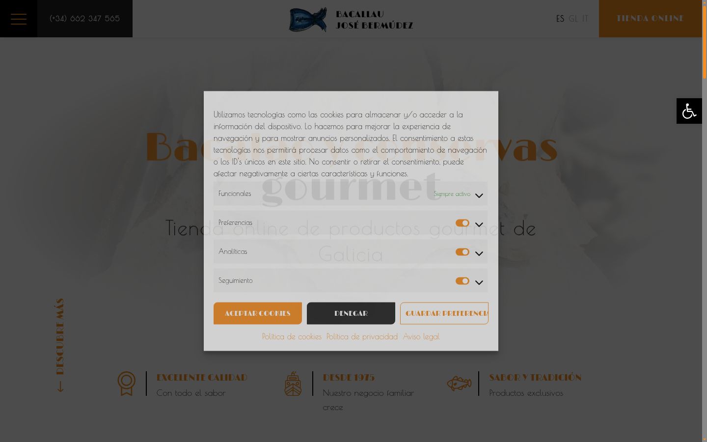 Screenshot of the consent banner shown before any interaction