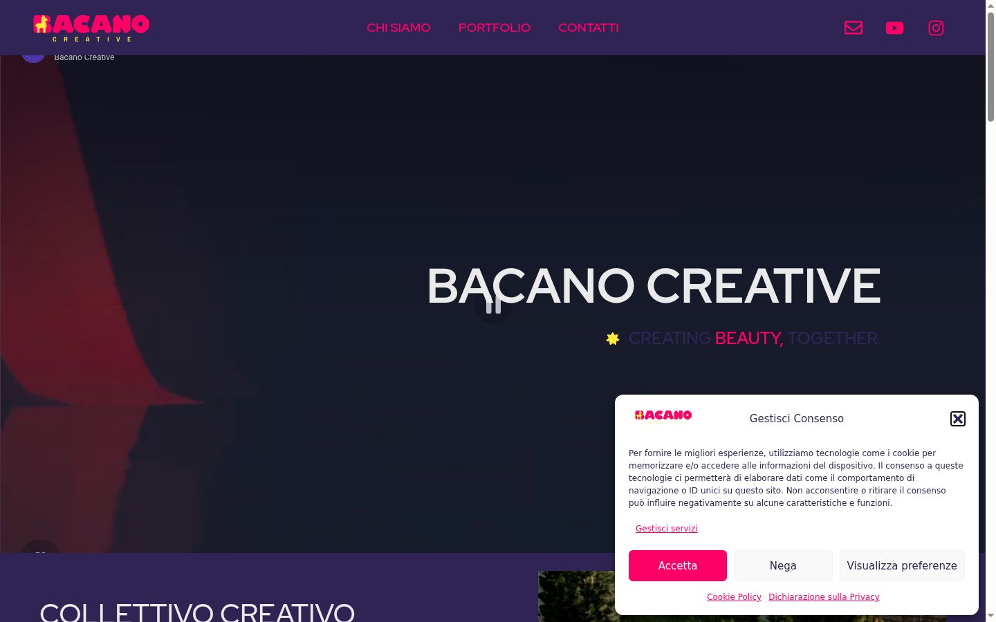 Screenshot of the consent banner shown before any interaction
