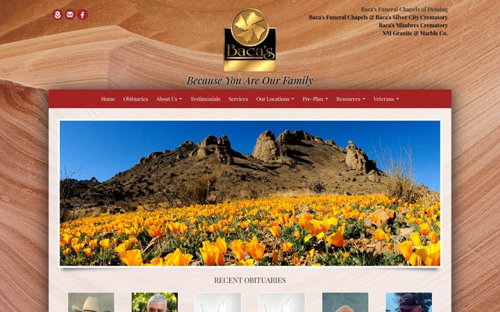 Screenshot of bacasfuneralchapels.com