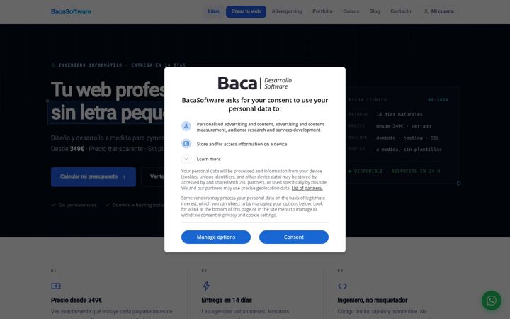 Screenshot of bacasoftware.com