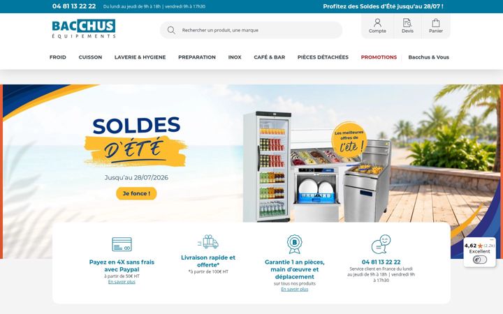 Screenshot von bacchus-equipements.com
