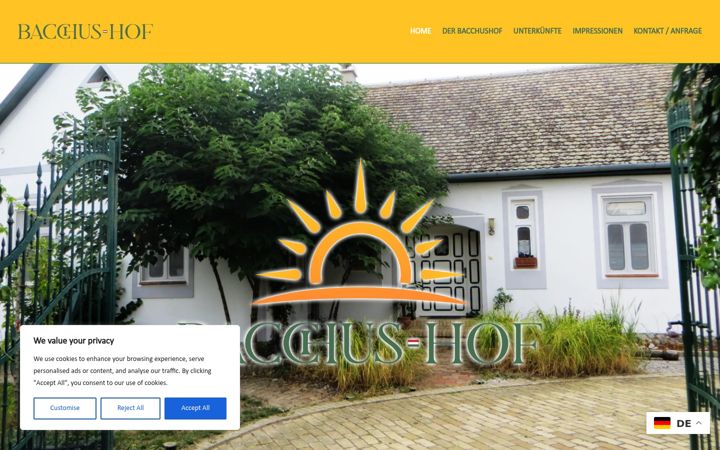 Screenshot of bacchus-hof.com