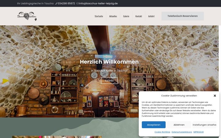 Screenshot of bacchus-keller-leipzig.de