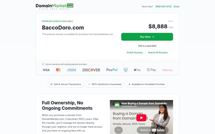 Screenshot of baccodoro.com