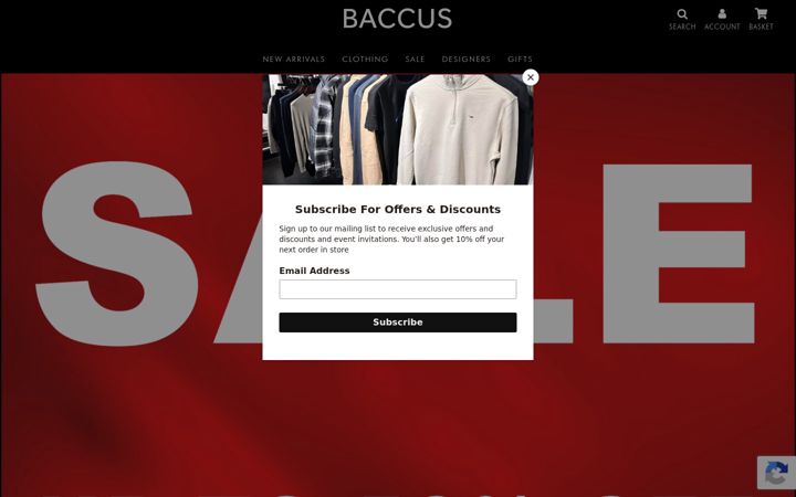 Screenshot of baccusstore.co.uk