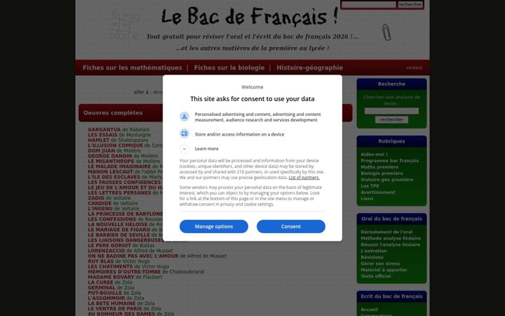 Screenshot of bacdefrancais.net