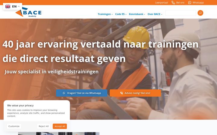 Screenshot of bace.nl