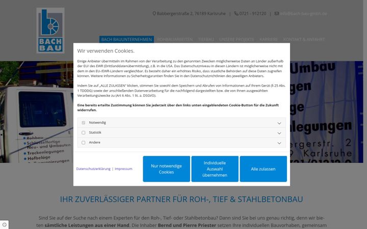 Screenshot of bach-bau-gmbh.de