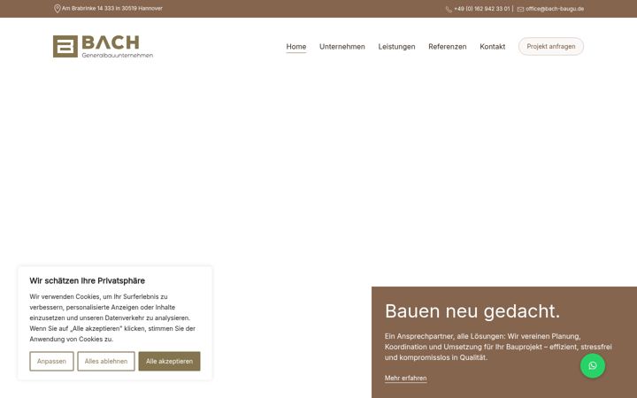 Screenshot of bach-baugu.de