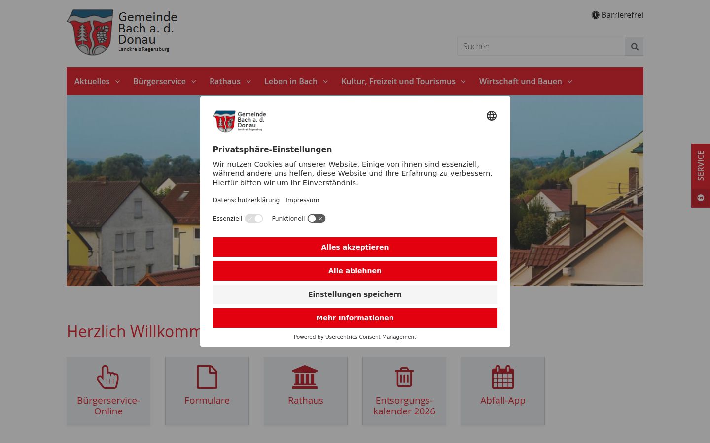 Screenshot tal-banner tal-kunsens muri qabel kwalunkwe interazzjoni