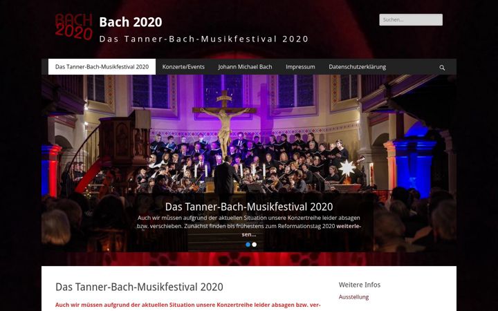 Screenshot of bach2020.de