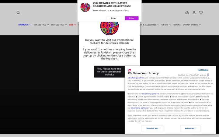 Kuvakaappaus sivustosta bachaaparty.com