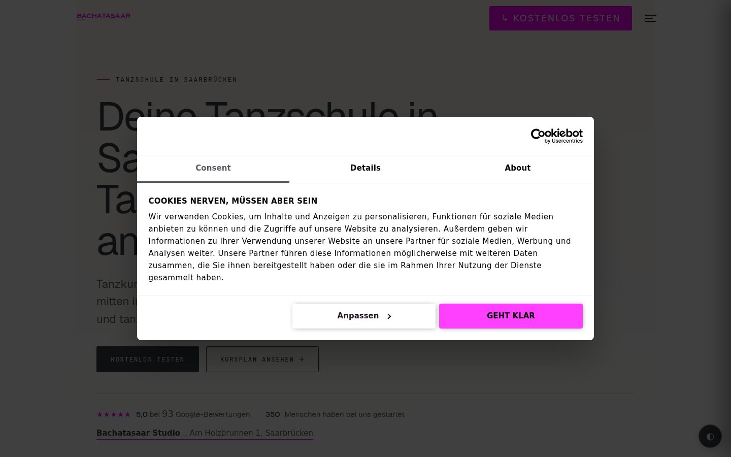 Kuvakaappaus suostumusbannerista, joka näytettiin ennen mitään vuorovaikutusta