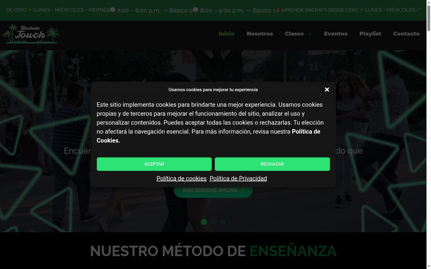 Screenshot tal-banner tal-kunsens muri qabel kwalunkwe interazzjoni