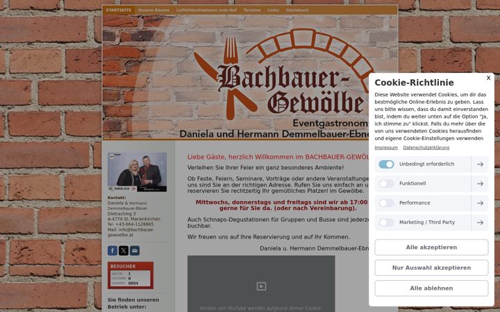 Screenshot of bachbauer-gewoelbe.at
