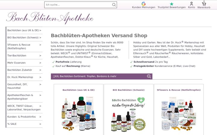 Screenshot of bachblueten-apotheke.com