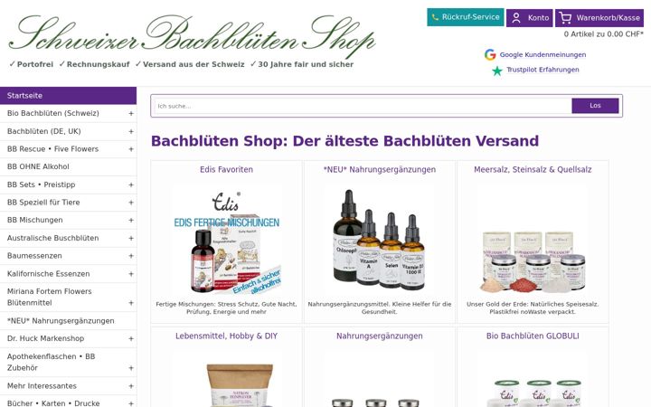 Screenshot of bachblueten-shop.ch