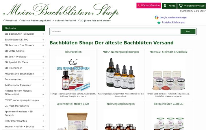 Screenshot of bachblueten-shop.com