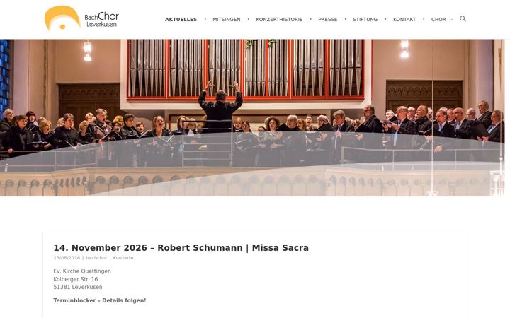 Screenshot of bachchor-leverkusen.de