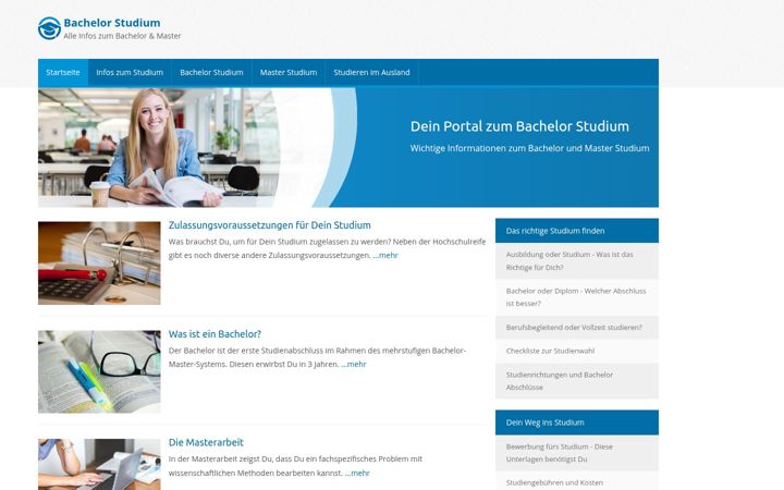Screenshot of bachelor-studium.net