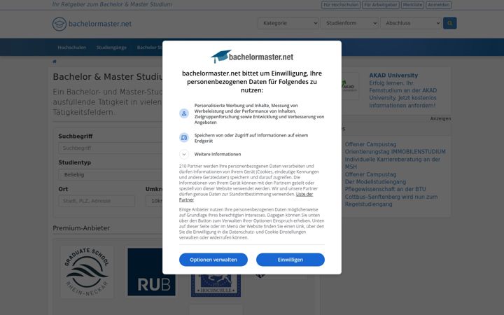Screenshot of bachelormaster.net