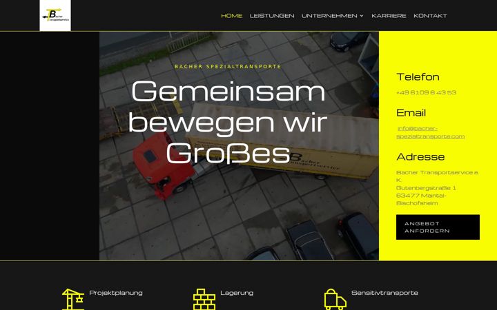 Screenshot of bacher-spezialtransporte.com