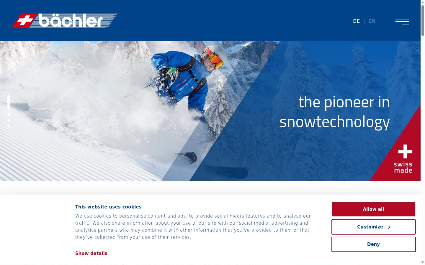 Screenshot del banner di consenso mostrato prima di qualsiasi interazione