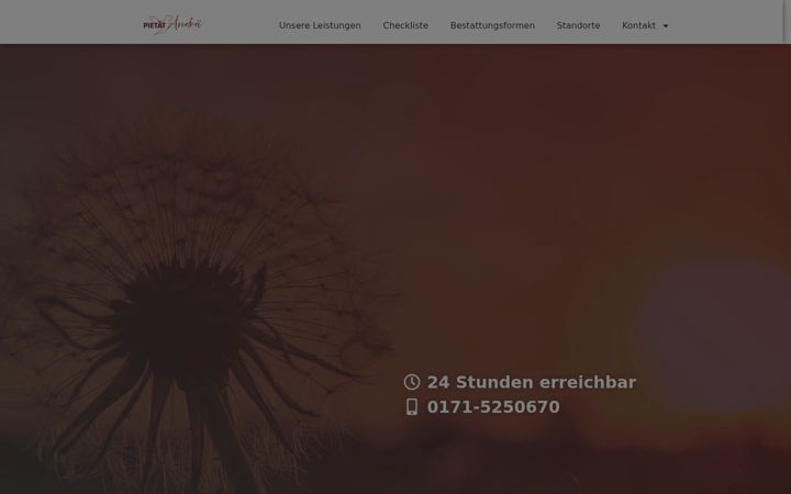 Screenshot of bachmann-bestattungen.de