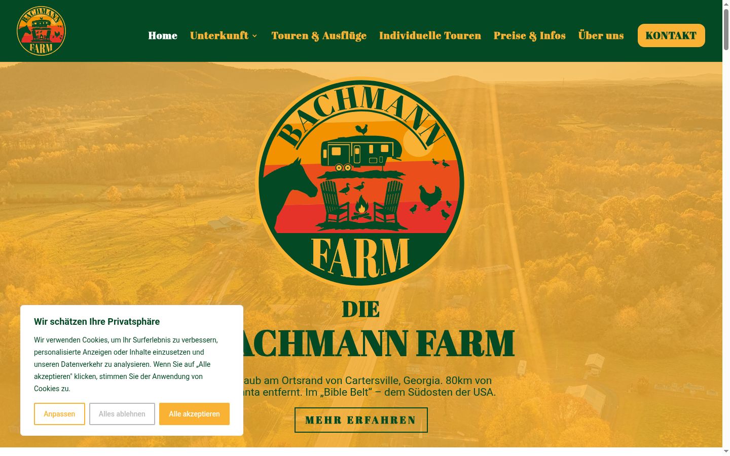 Screenshot des Einwilligungsbanners vor jeglicher Interaktion