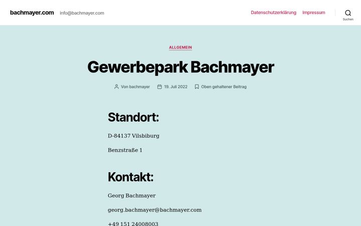 Screenshot of bachmayer.com
